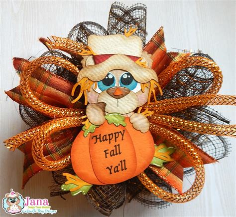 CHB Creations: Fall Themed Deco Mesh Bow