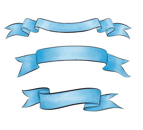 Ribbon Clipart, Banner PNG, Blue Ribbons Clip Art, Digital Download - Etsy