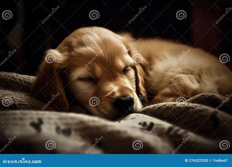 Image of Cute Brown Puppy Dog Sleeping. Pet. Animal. Illustration Stock Illustration ...