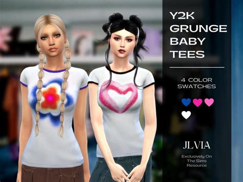 The Sims Resource - Y2k Grunge Baby Tees