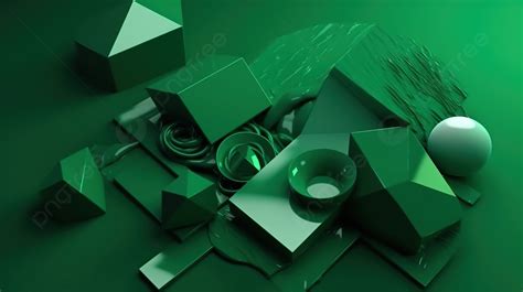 Green Geometric Shapes In Abstract 3d Rendering Background, 3d Geometric, 3d Abstract, 3d Render ...