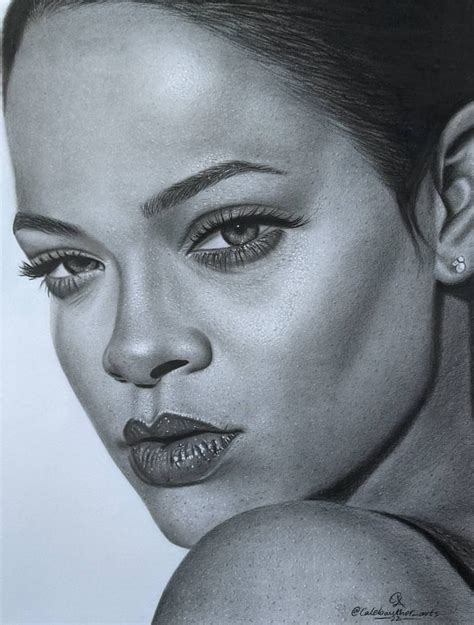 Rihanna Drawing Drawing by Caleb Ozegbe | Saatchi Art | Portrait ...