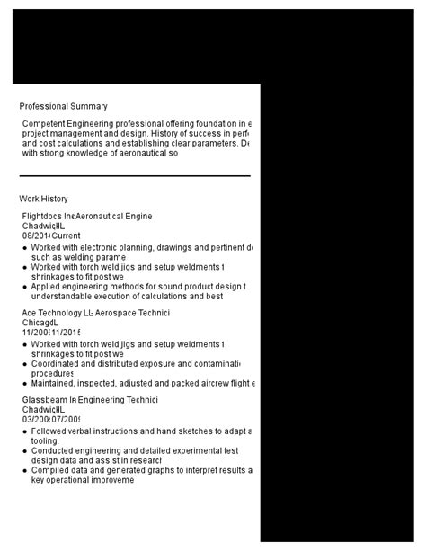 Best Aeronautical Engineer Resume Example for 2024