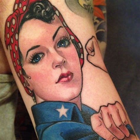 Traditional Rosie The Riveter Tattoo