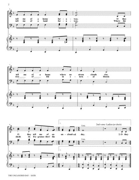 THE UNCLOUDED DAY(SATB Choir & Piano With Score/Choir Part) By Robert Lowry - Digital Sheet ...