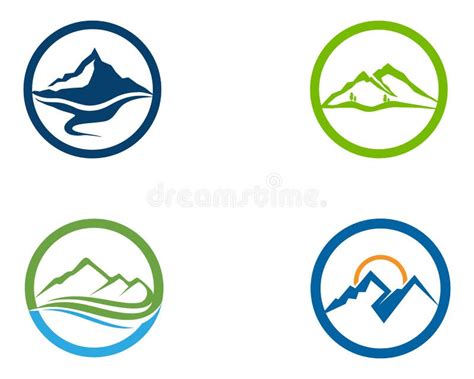 Mountain and Water Logo Business Template Vector Stock Vector - Illustration of droplet ...