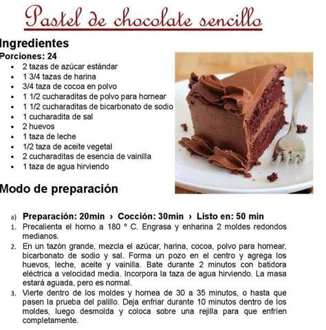 Torta De Chocolate Receta