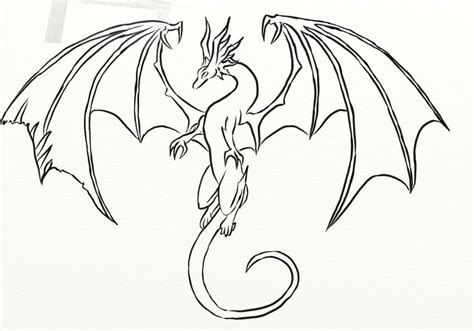 a black and white drawing of a dragon