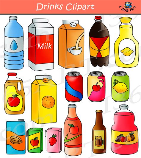 Drinks Clipart - Beverage Bundle - Clipart 4 School