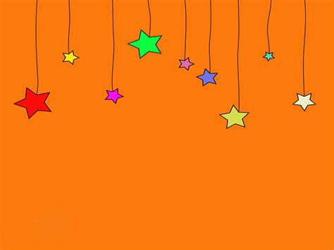 bright orange background Decorated with colorful stars for a fun party event. 9553189 Vector Art ...