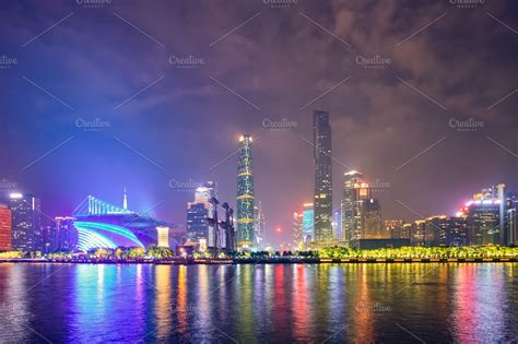 Guangzhou skyline. Guangzhou, China | Custom-Designed Graphics ~ Creative Market