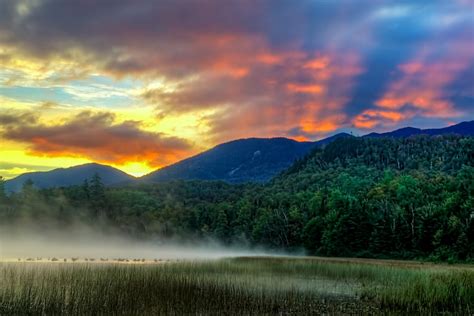 Sunrise Photography, Red Sky, Sunrise Photograph, Lake Placid, Adirondack Mountains, Connery ...