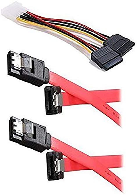 iMBAPrice SSD/SATA Dual Hard Drive Connection Cable Kit (1x Molex 4 Pin to x2 15 Pin SATA Power ...