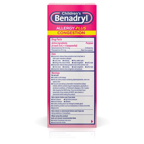 Children S Benadryl Allergy Plus Congestion Dosage Chart By Weight | Blog Dandk