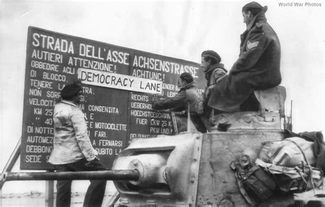 Matilda tank crew changes Axis Highway name to Democracy Lane | World War Photos