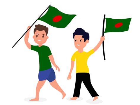 Cartoon with Bangladesh Flag by Tauhid Hasan on Dribbble