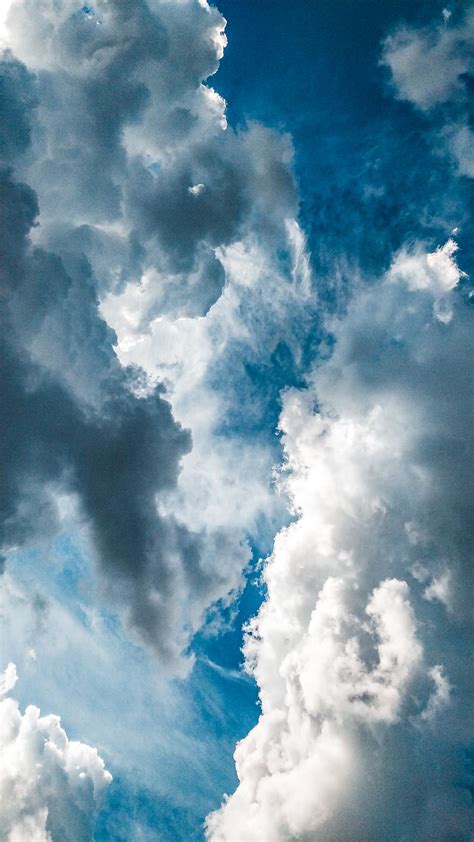 HD wallpaper: sky, blue, sunlight, afternoon, white, cloudy, clouds, cloud - sky | Wallpaper Flare