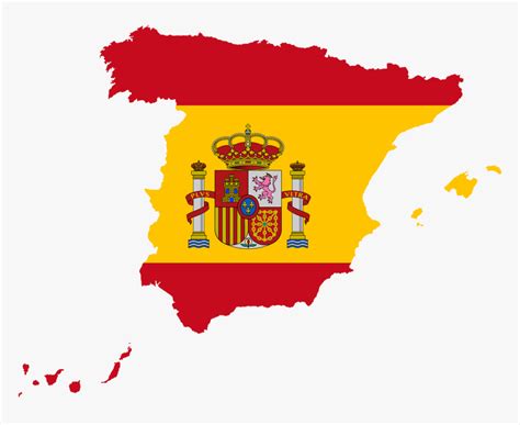 Spain Flag Map, HD Png Download - kindpng