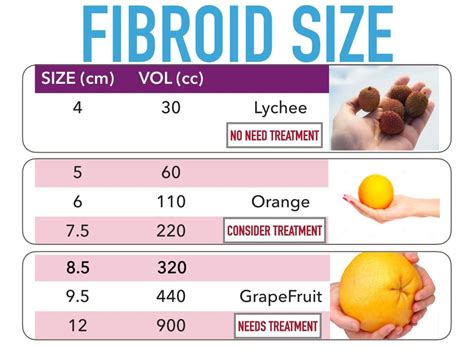 uterine fibroid size chart Comparing fibroids with fruits