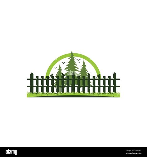 Fence logo design, landscaping wooden fence logo illustration design template.EPS 10 Stock ...