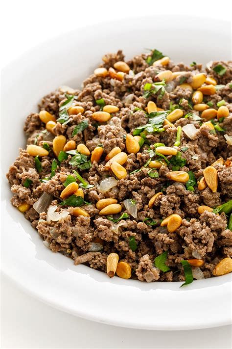 Lebanese Hushwee - Ground Beef with Pine Nuts - The Lemon Bowl®