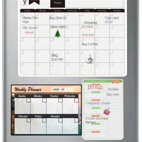 Calendar Big Magnetic Whiteboard Custom Flexible Printed Dry Erase Fridge Magnet Writing Board ...