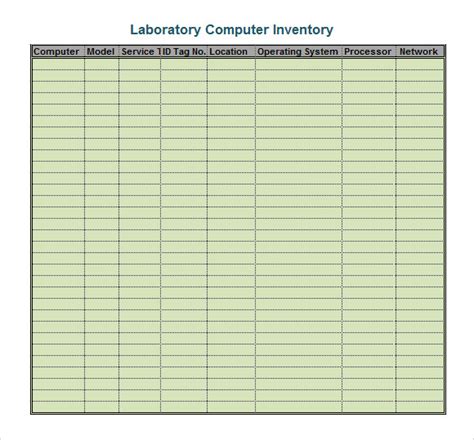 Computer Inventory Template