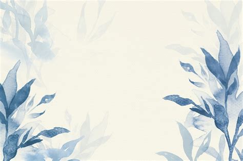 Free Photo | Blue watercolor leaf background aesthetic winter season