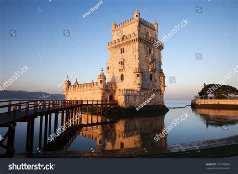 Belem Tower On The Tagus River In The Morning, Famous City Landmark In ...