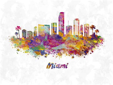 Wall Art Print | Miami skyline | Europosters