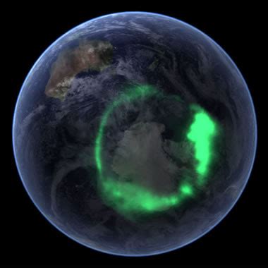 Aurora Australis from Space: The Green Ring Over Antarctica