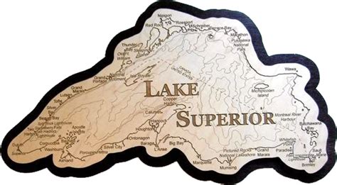 Lake Superior Shape Map Wood Art