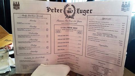 Peter Luger Steak House Menu