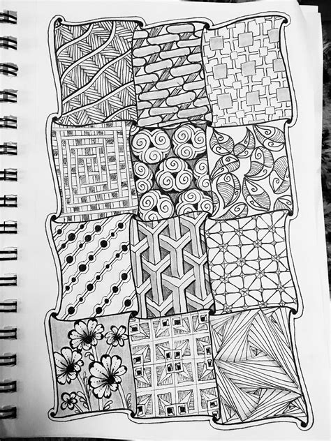 Printable Zentangle Patterns For Beginners - Printable Word Searches