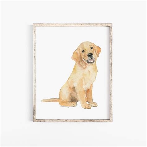 Golden Retriever Puppy Dog Watercolor Painting Giclee Fine Art | Etsy