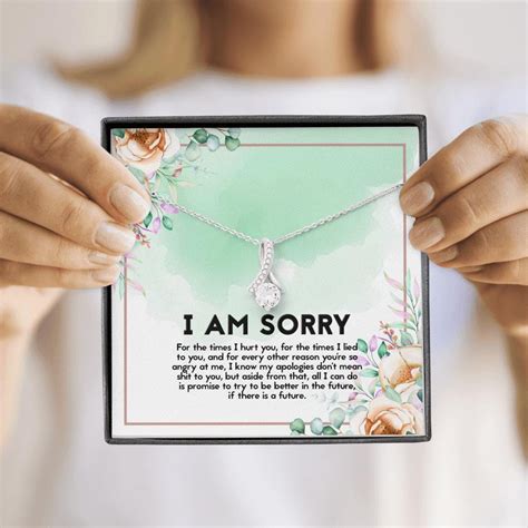 Apology Gift For Her I am Sorry Necklace Gift Sorry Card Gift | Etsy