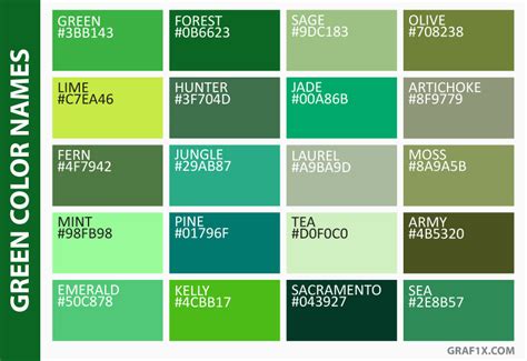 List of Colors with Color Names – graf1x.com