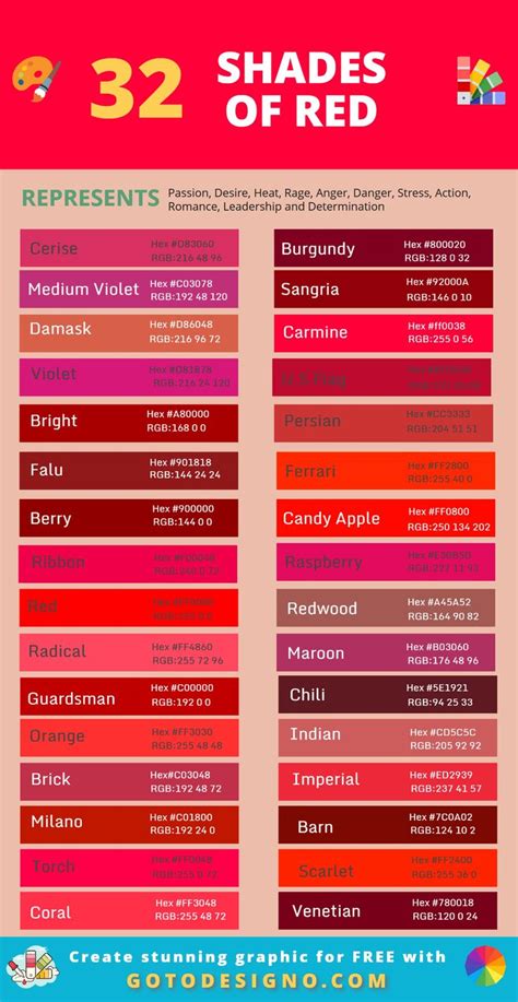 red color palette hex code - Renea Mccool