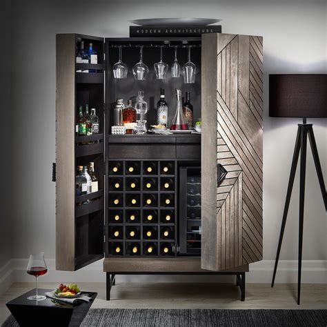 Bar Cabinet With Mini Fridge | Two Birds Home