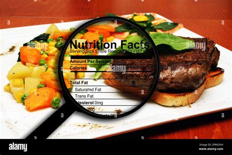 Steak nutrition facts Stock Photo - Alamy