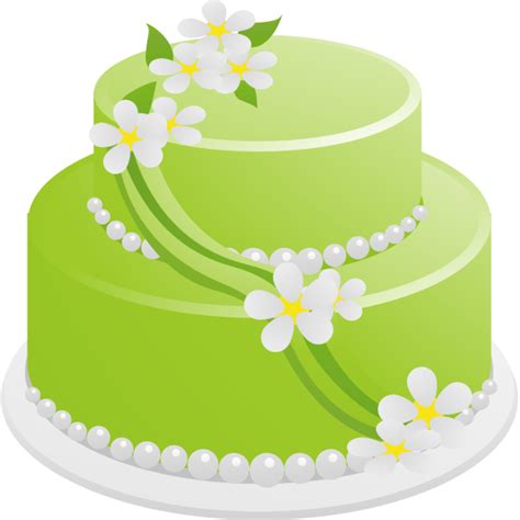 Vector drawing of green birthday cake | Free SVG