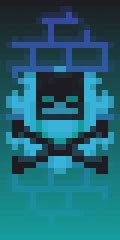 Blue Flaming Skull Minecraft Banner