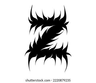 Tattoo Letter Z Vector Hairy Font Stock Vector (Royalty Free) 2220879235 | Shutterstock