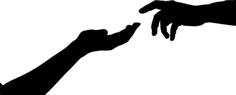 Two Hands Reaching Silhouette - Openclipart