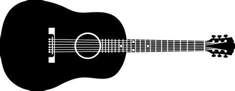 Collection of Acoustic Guitar PNG Black And White. | PlusPNG