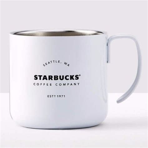 Starbucks Est 1971 Stainless Steel 2016 White Camping Coffee Mug Cup 12 oz. - Walmart.com ...