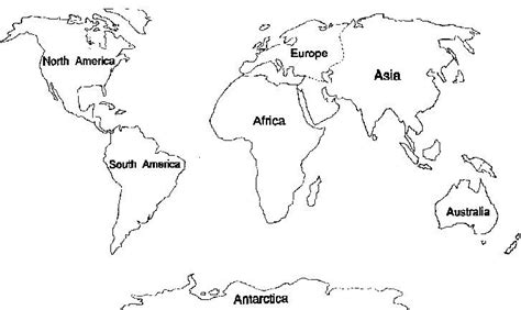 Printable 7 Continents Coloring Page