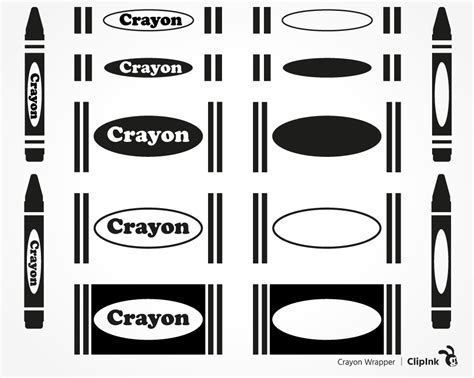 Crayon label svg, Crayon wrapper | svg, png, eps, dxf, pdf - ClipInk