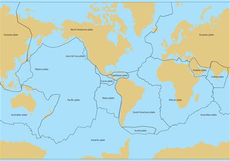 Tectonic Plates Fault Line Map