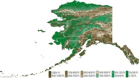 Alaska Elevation Map - World Map Gray